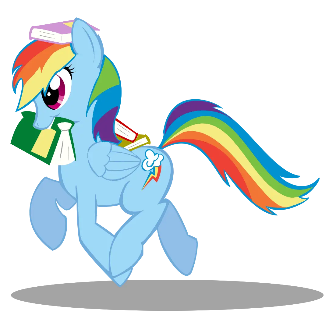 Cartoon Rainbow Pony Running Illustration