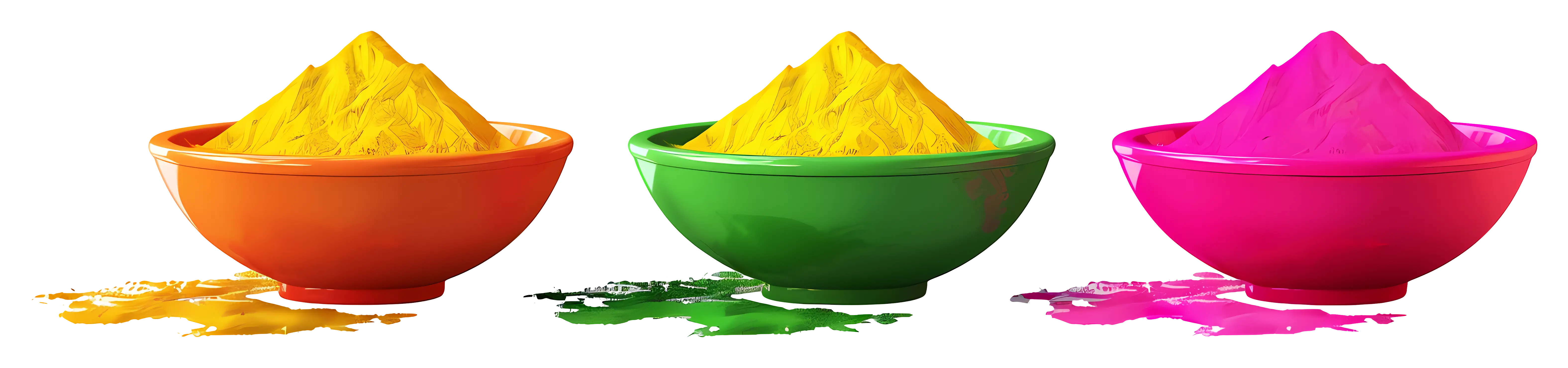 Colorful Powder in Bowls for Holi Festival