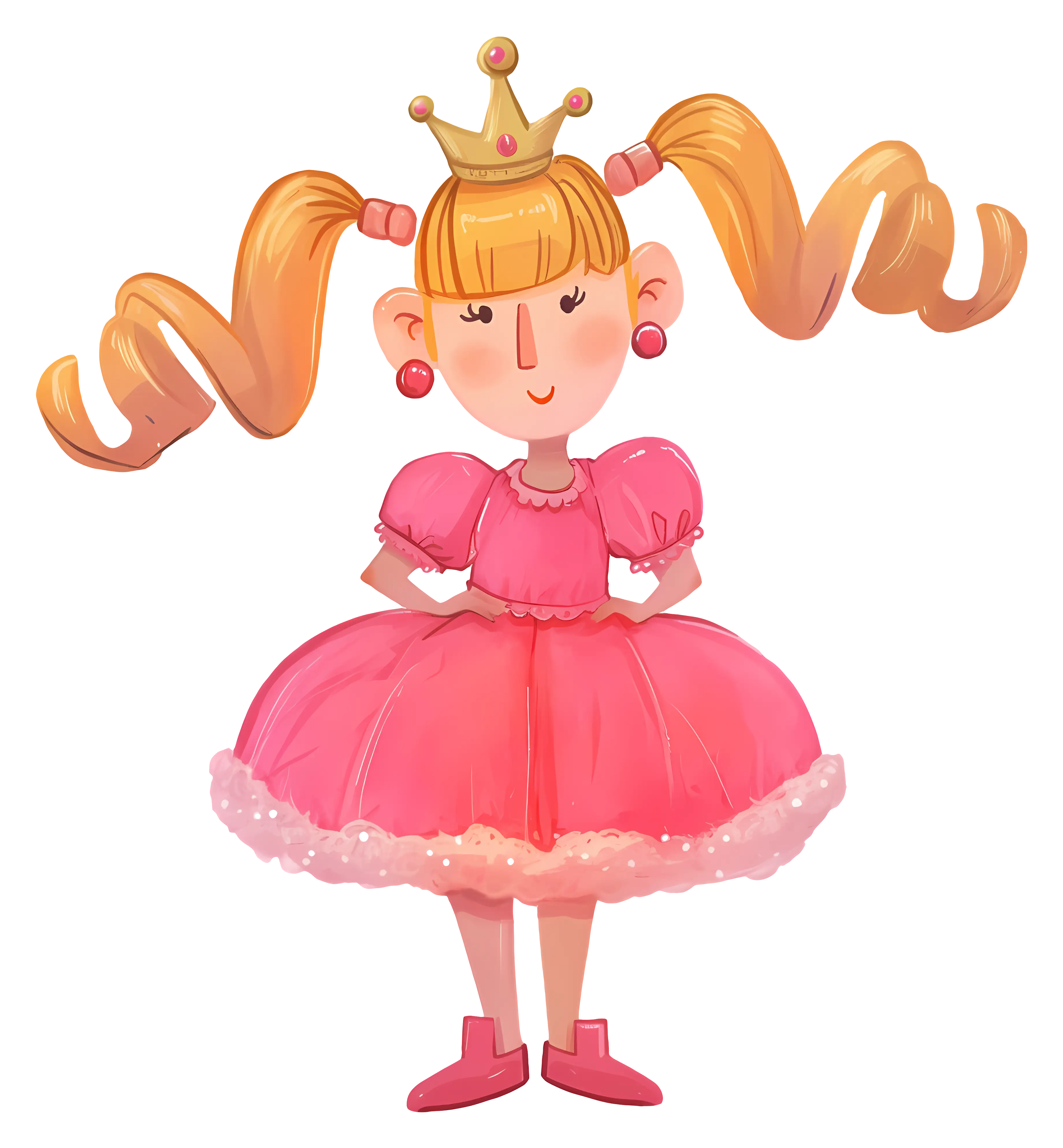 Princess Girl in Pink Dress