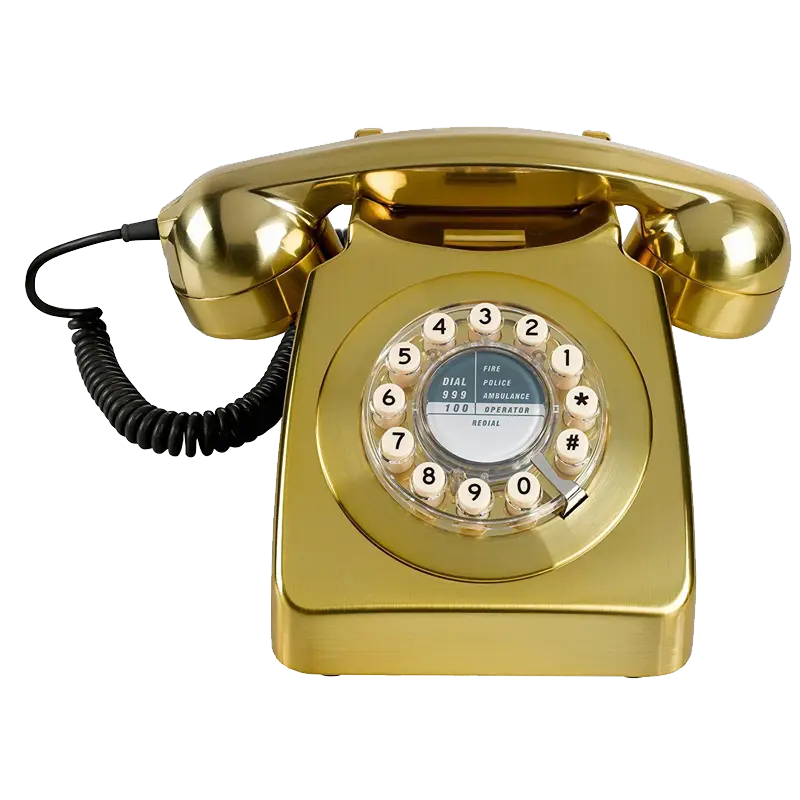 Golden Vintage Rotary Dial Telephone