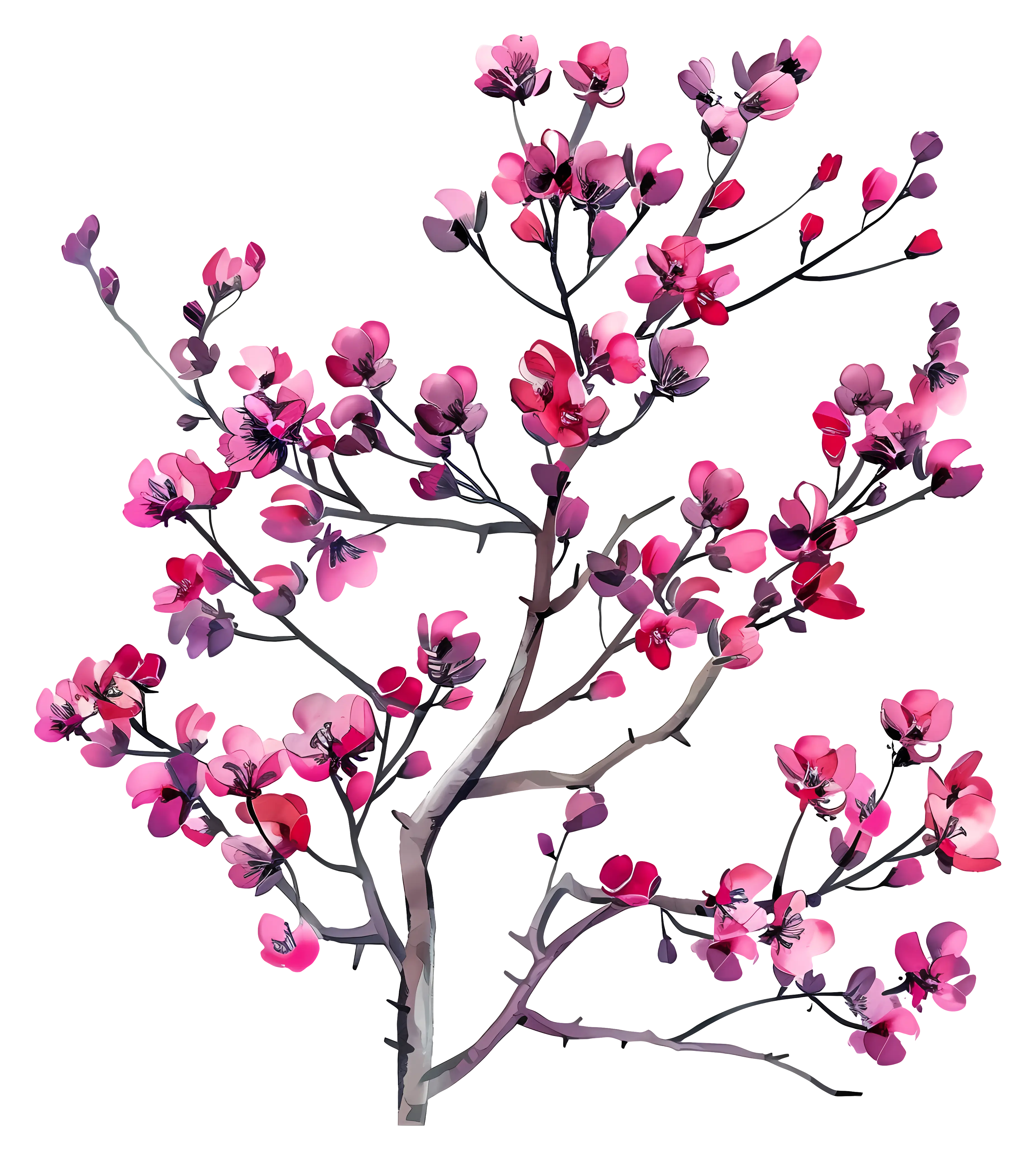 Pink Cherry Blossom Illustration