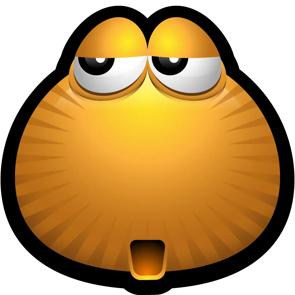 Tired Orange Emoji Face Cartoon