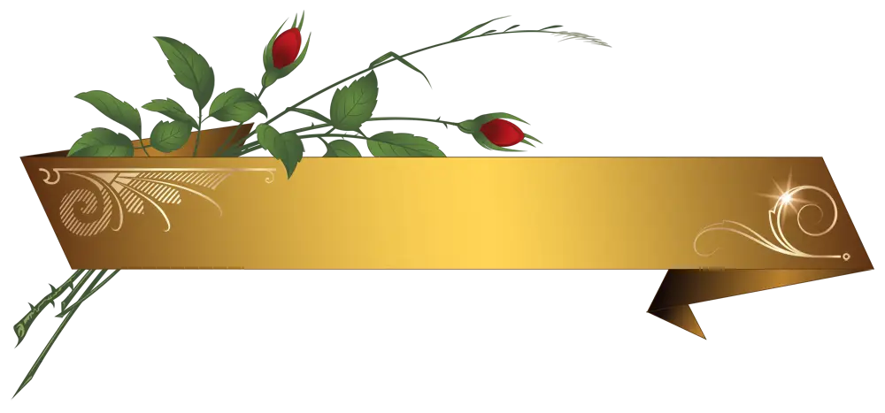 Golden Ribbon with Floral Design