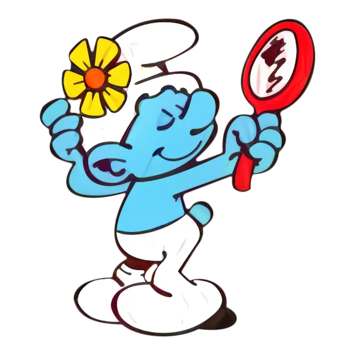 Smurf Holding a Mirror