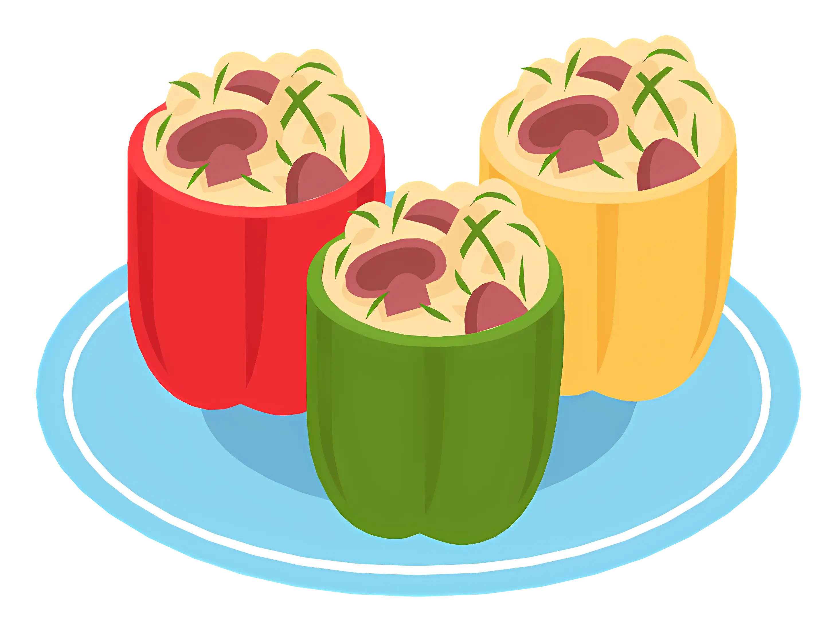 Colorful Stuffed Bell Peppers on Plate