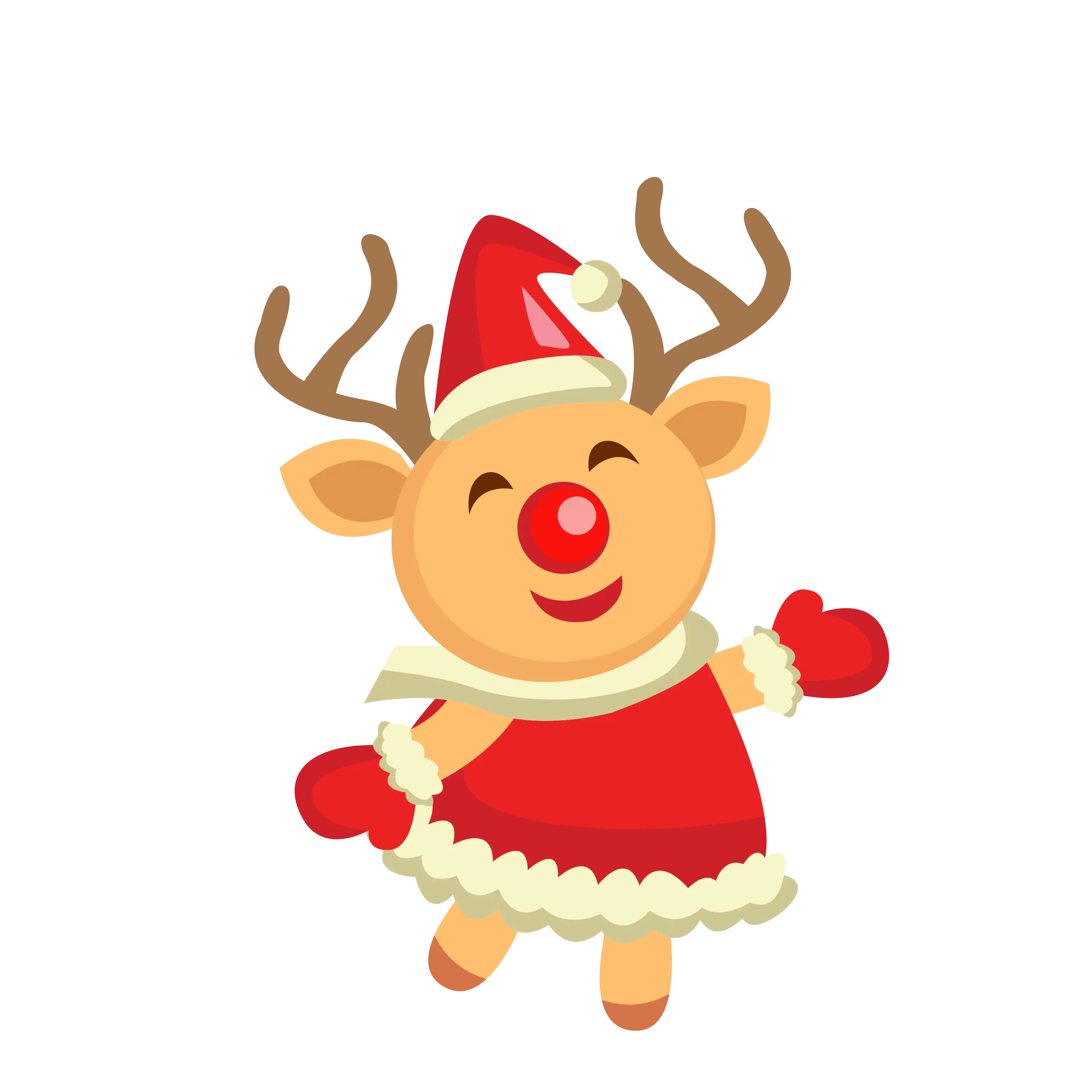 Cute Reindeer with Santa Hat