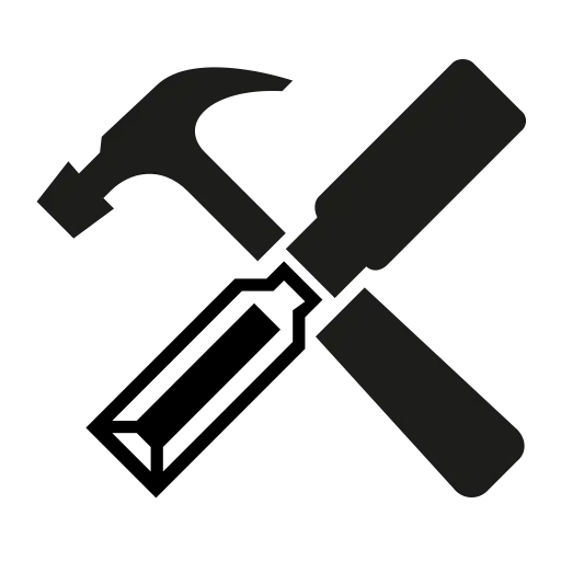 Hammer and Screwdriver Crossed Icon Design