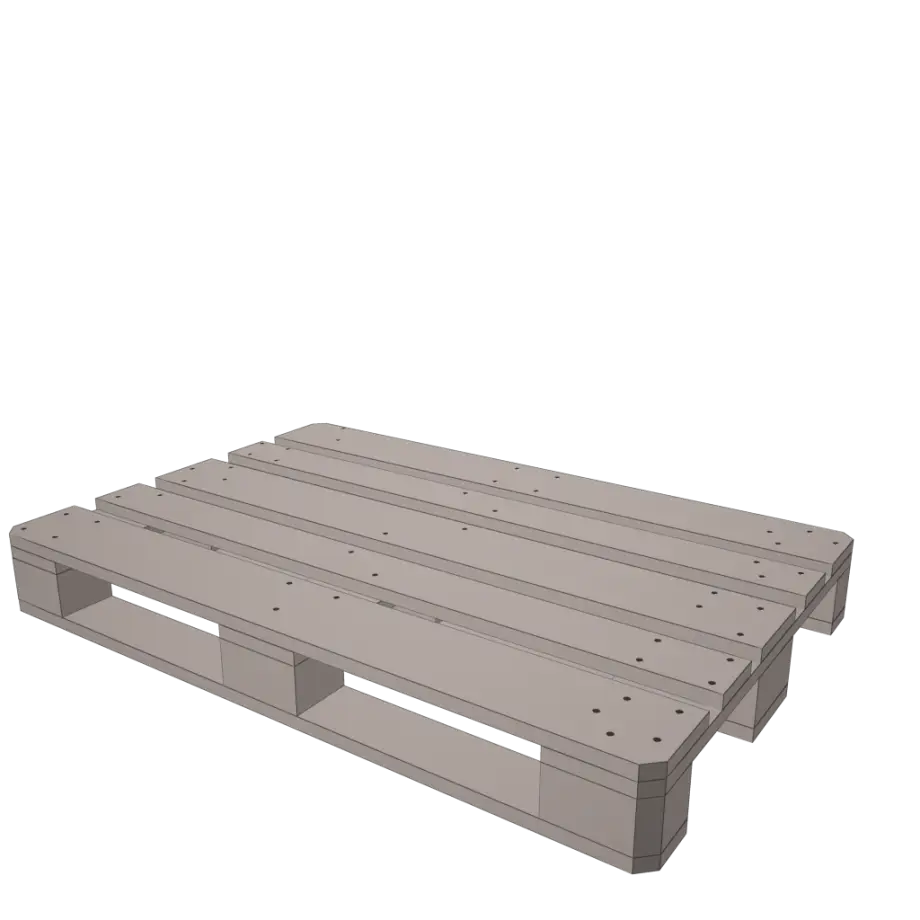 Gray Wooden Pallet for Storage and Transport