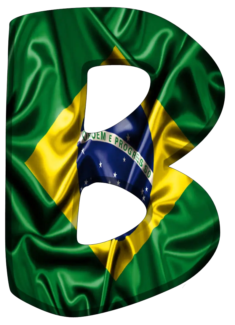 Letter B with Brazilian Flag