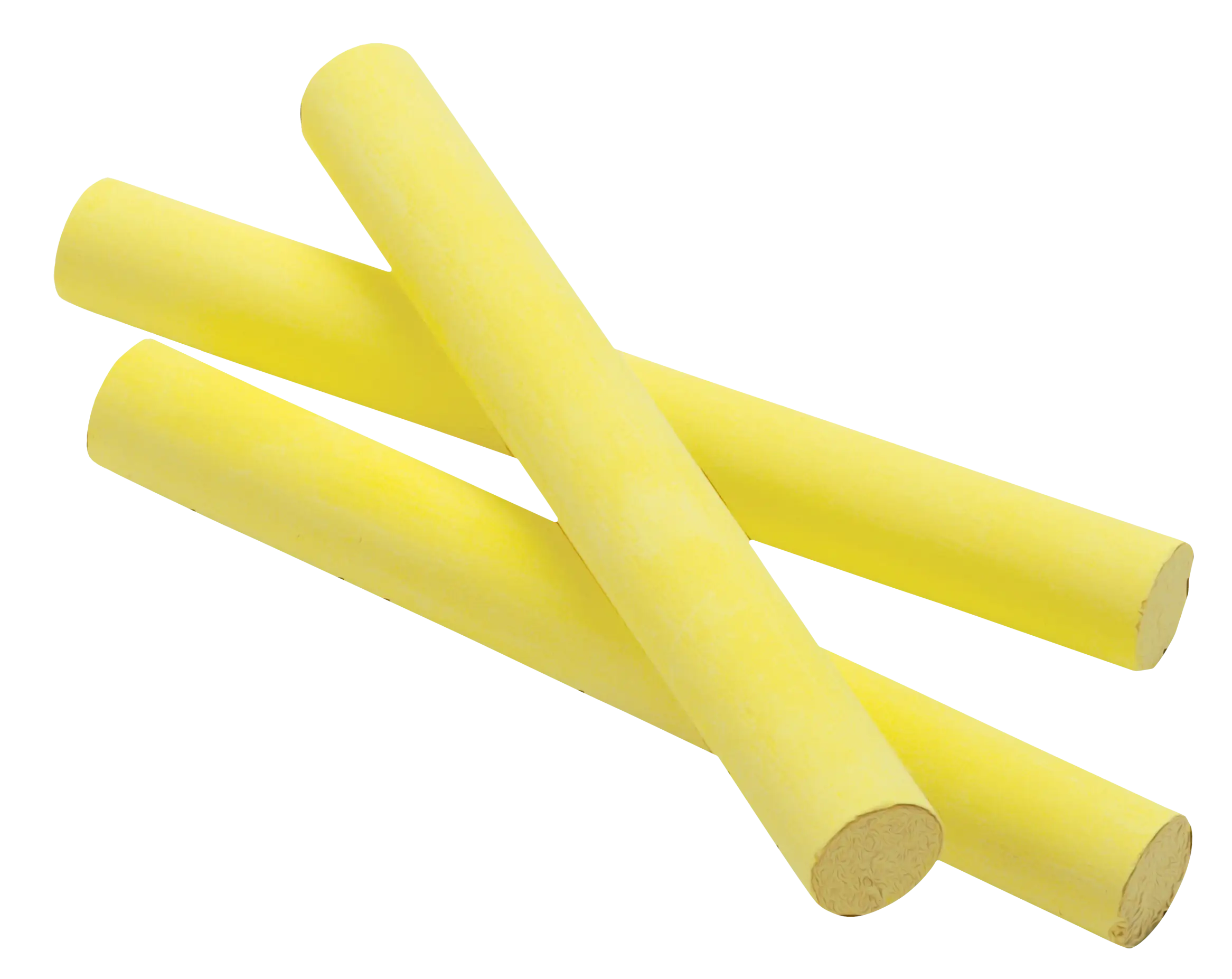 Bright Yellow Chalk Sticks for Writing and Drawing