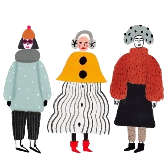 Fashionable People in Winter Outfits