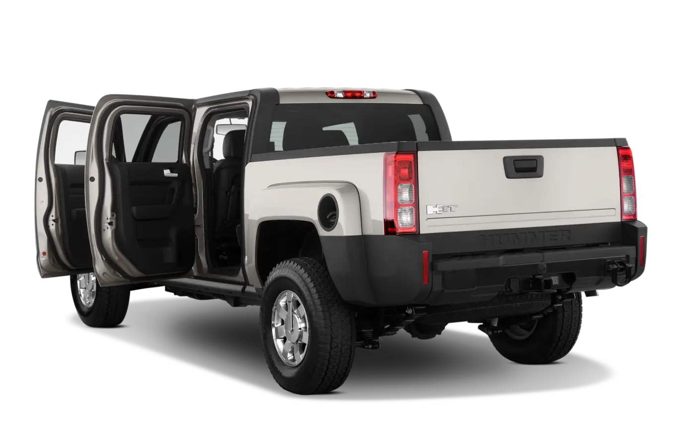 Modern Pickup Truck with Open Cabin Doors