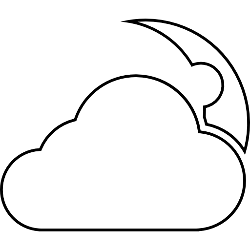 Cloud and Crescent Moon Symbol