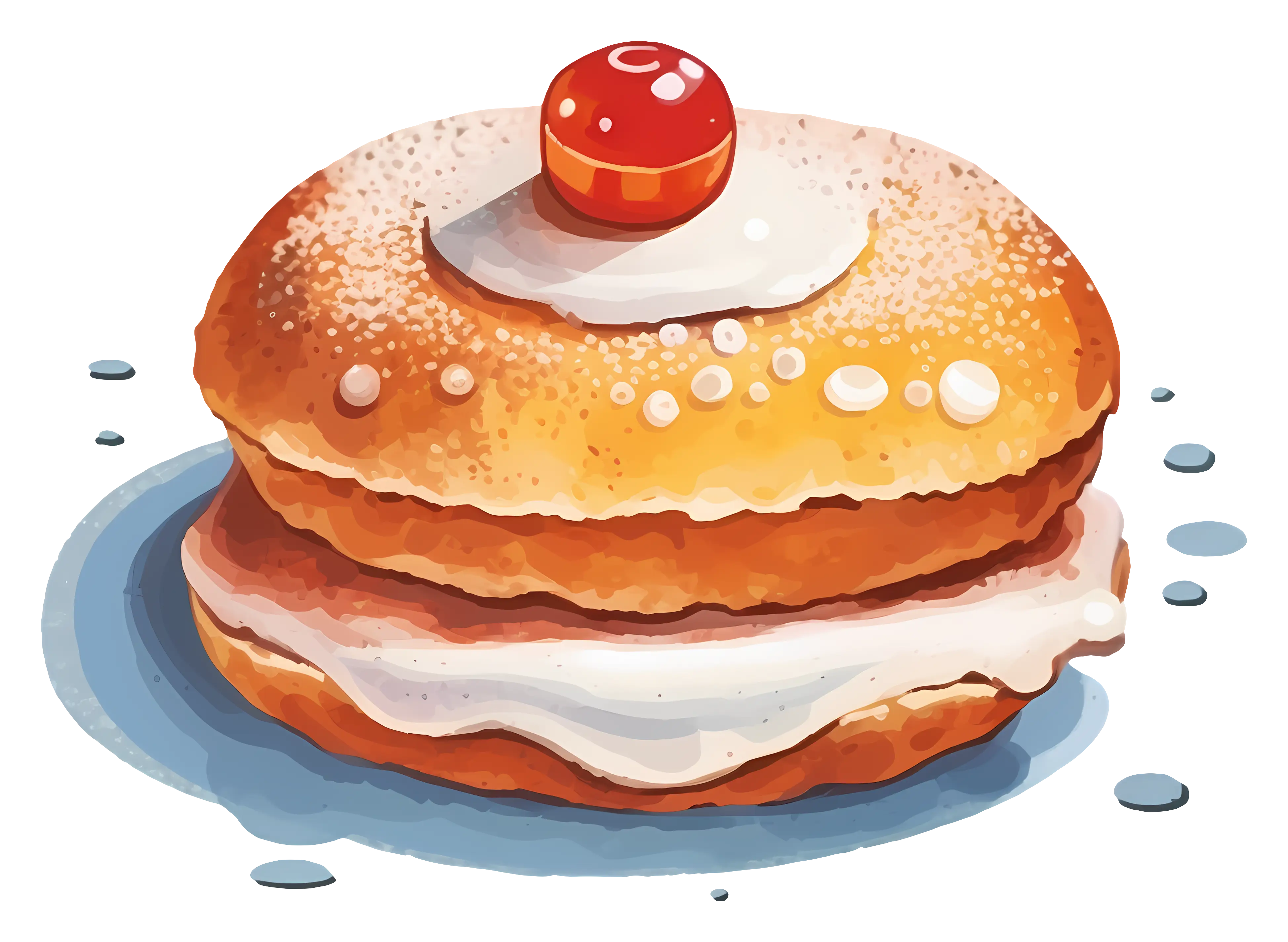 Delicious Cream Puff with Cherry on Top