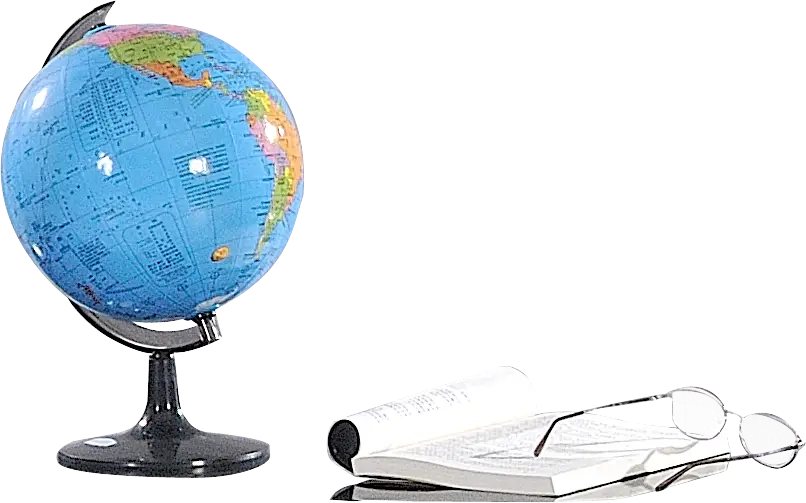 Globe with Book and Glasses
