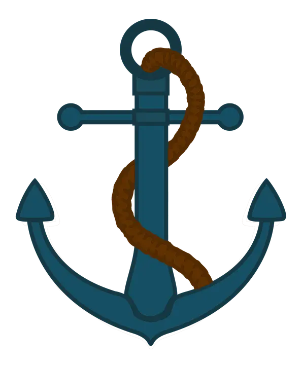 Nautical Anchor with Rope Illustration