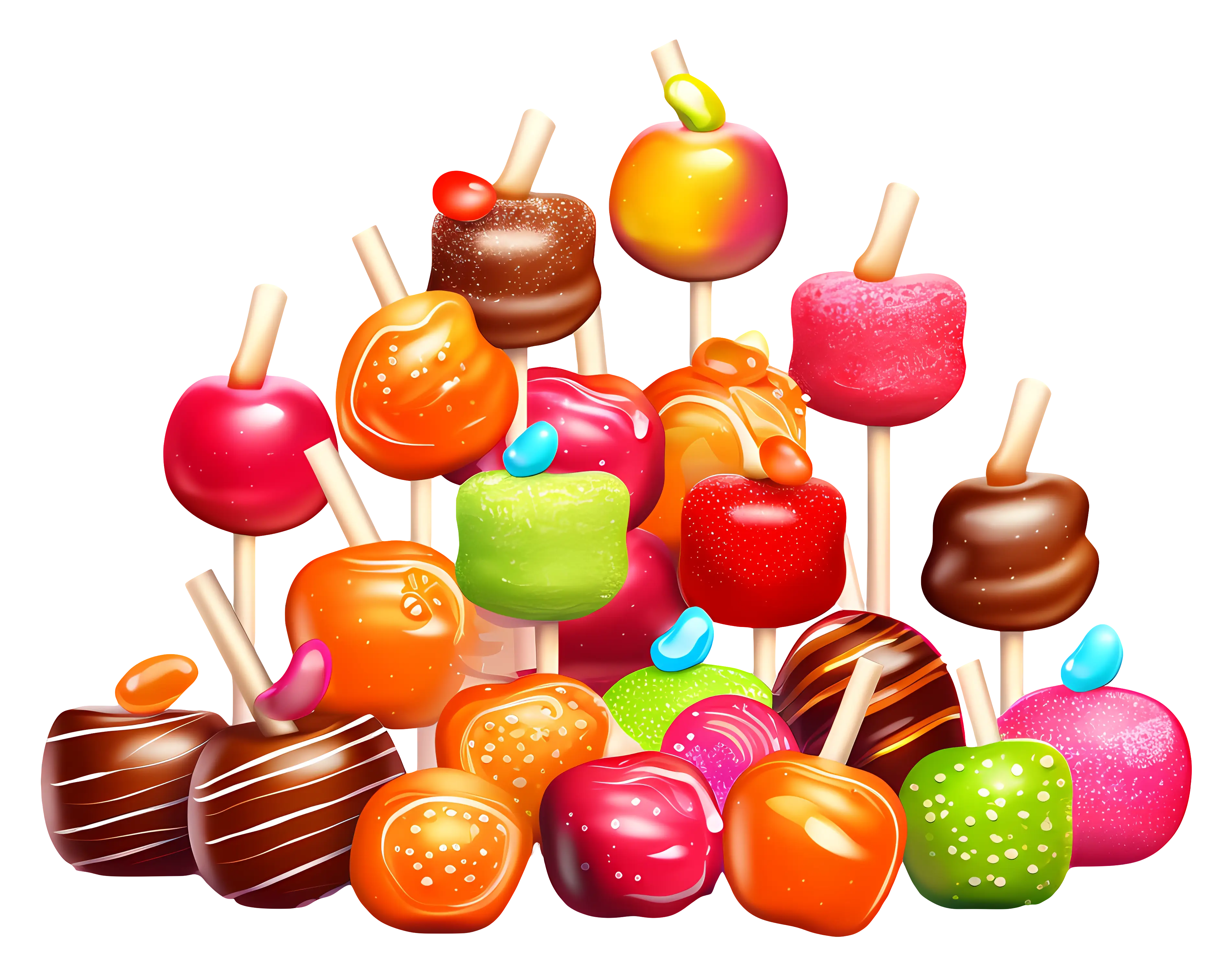 Colorful Candies on Sticks