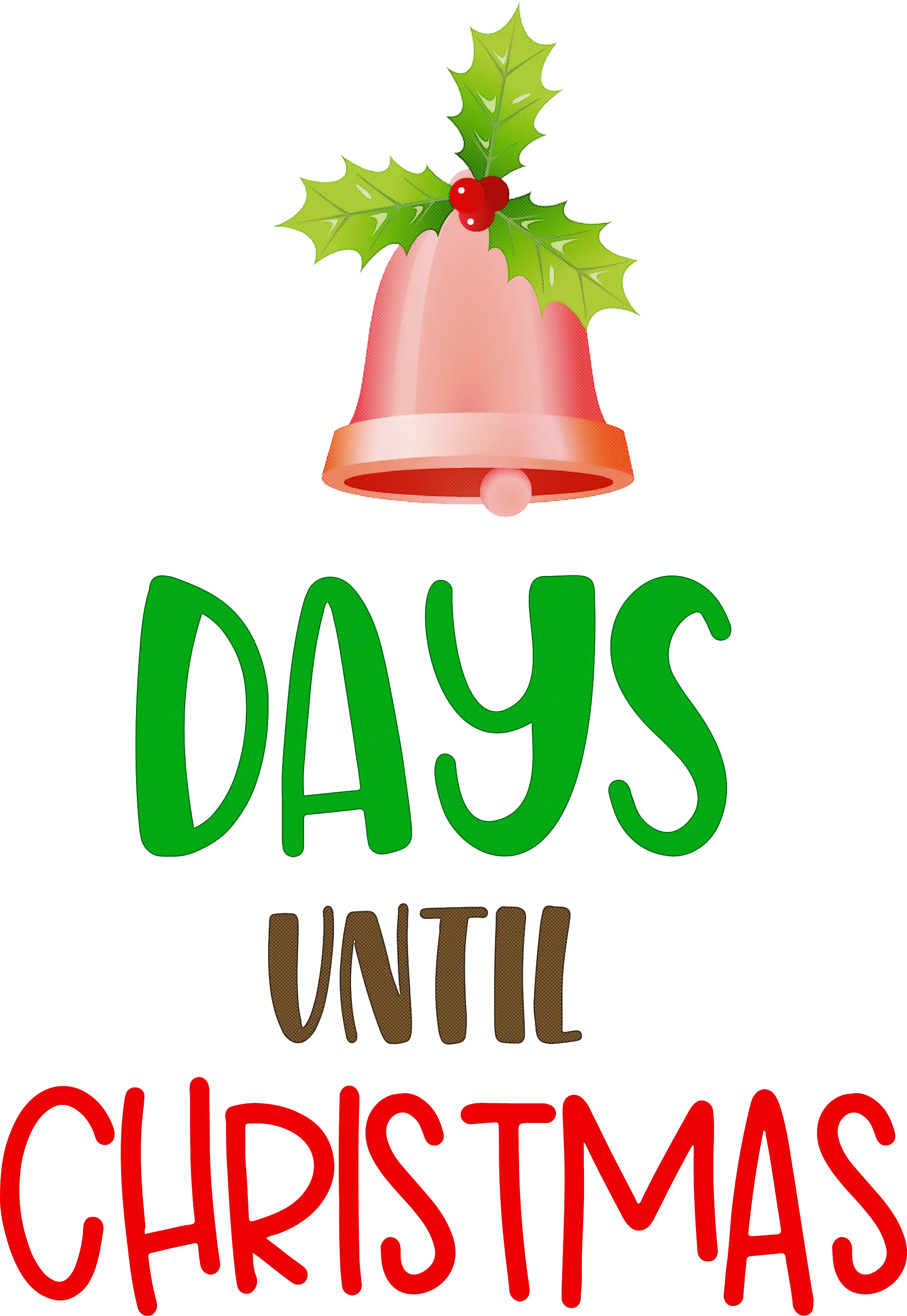 Christmas Countdown Design with Bell and Holly