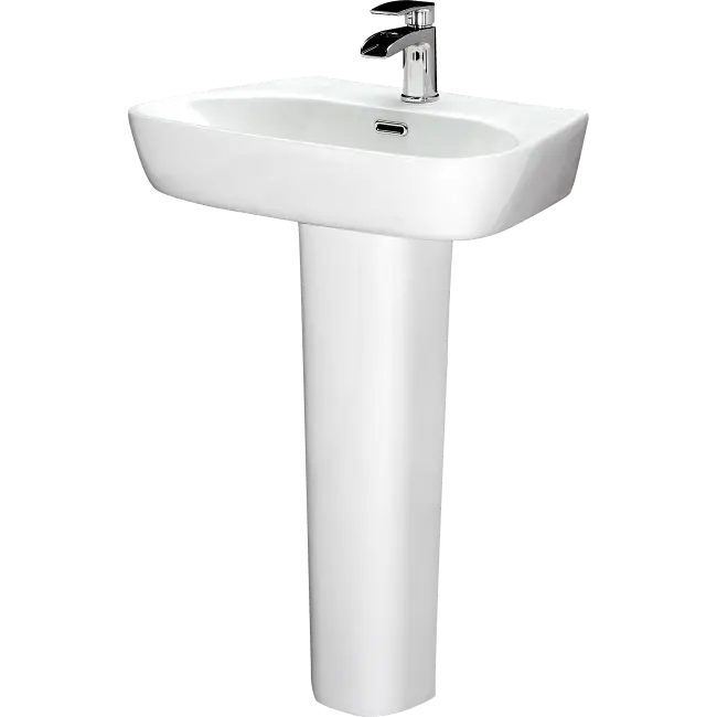 White Ceramic Sink with Silver Faucet