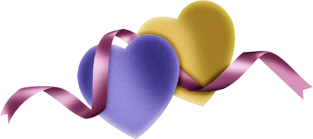 Hearts with Ribbon for Valentine&#039;s Day