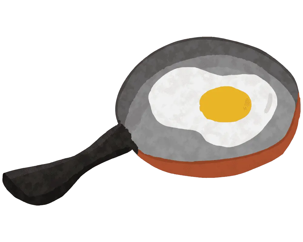 Frying Pan with Egg Illustration