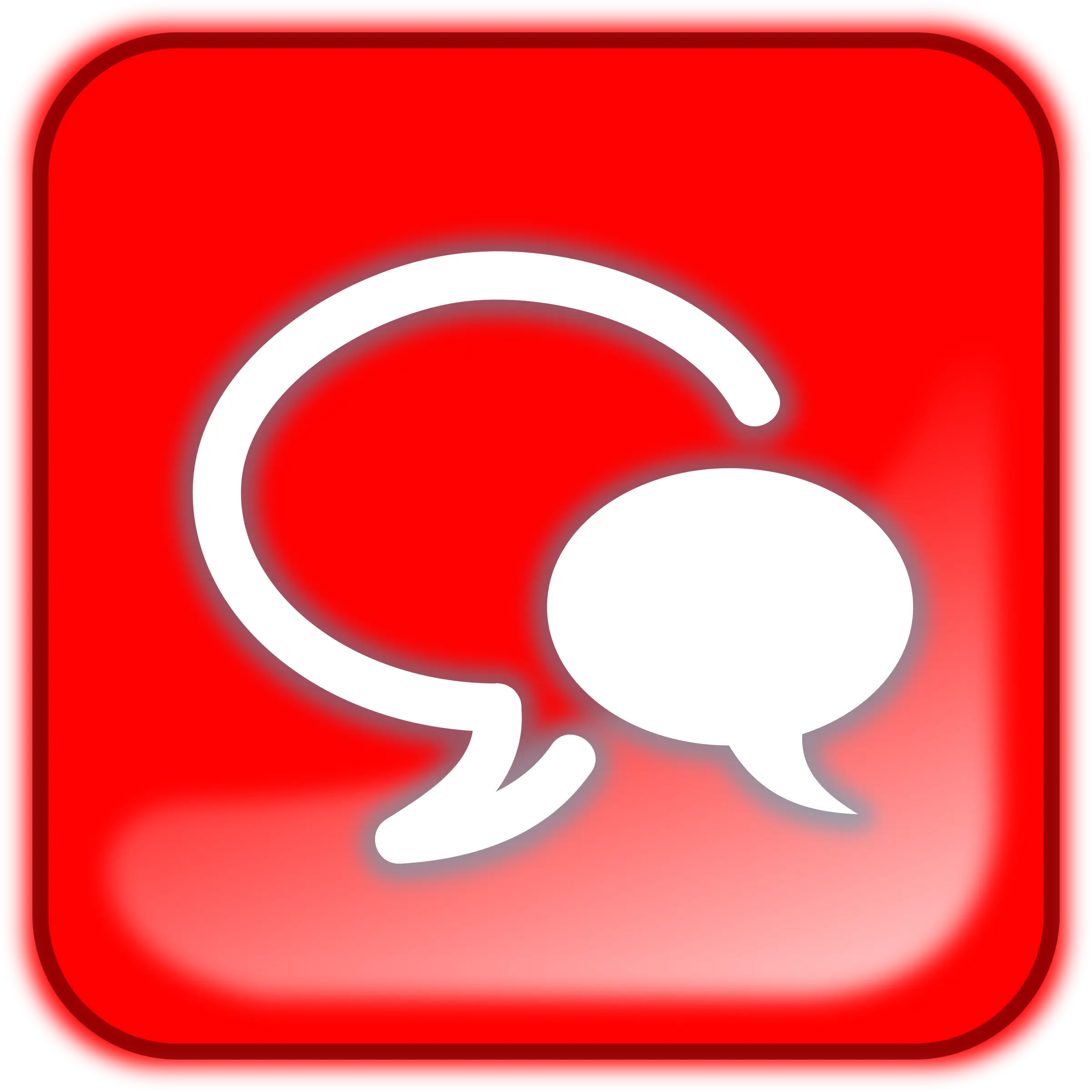 Speech Bubbles Icon on Red Background