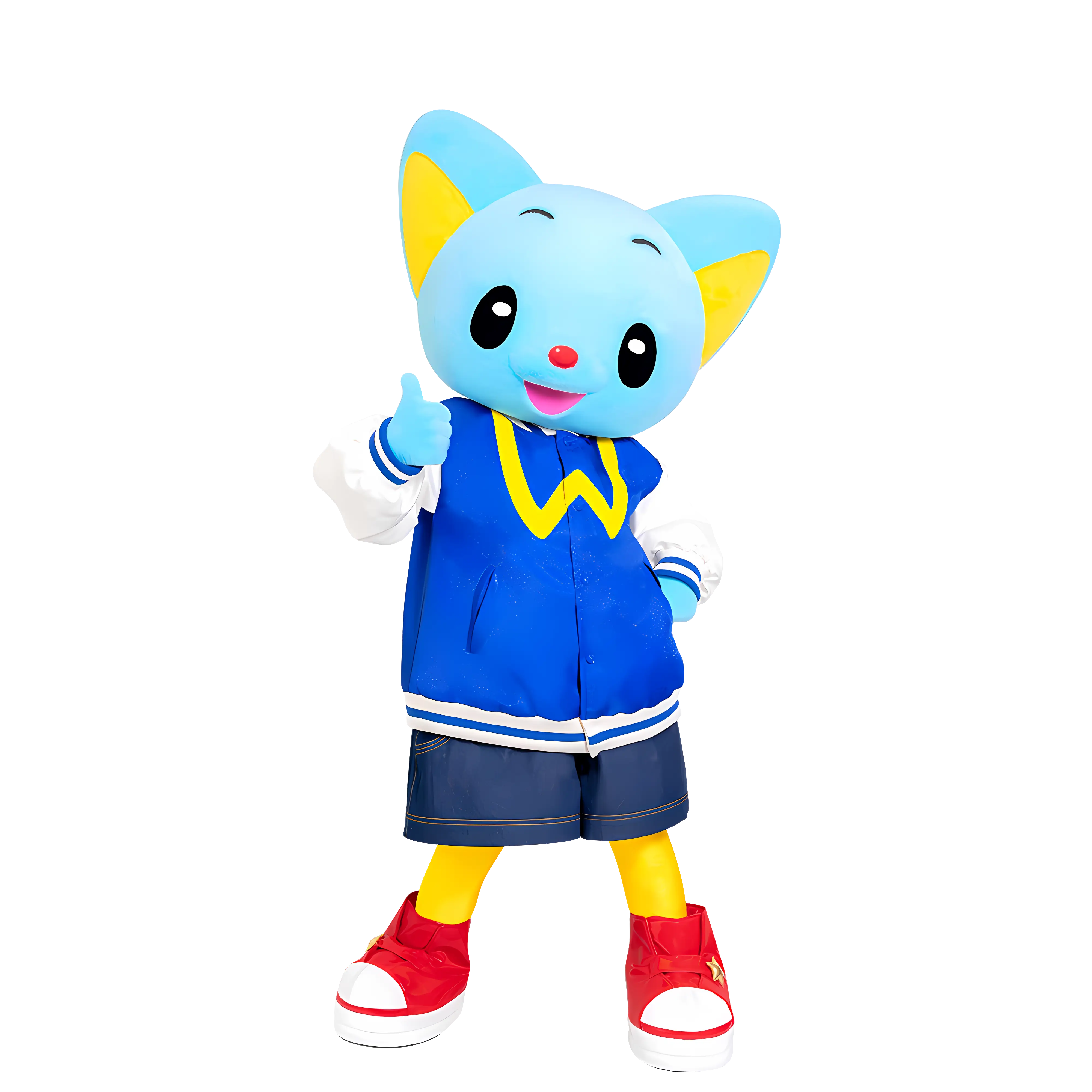 Cartoon Cat in Blue Jacket