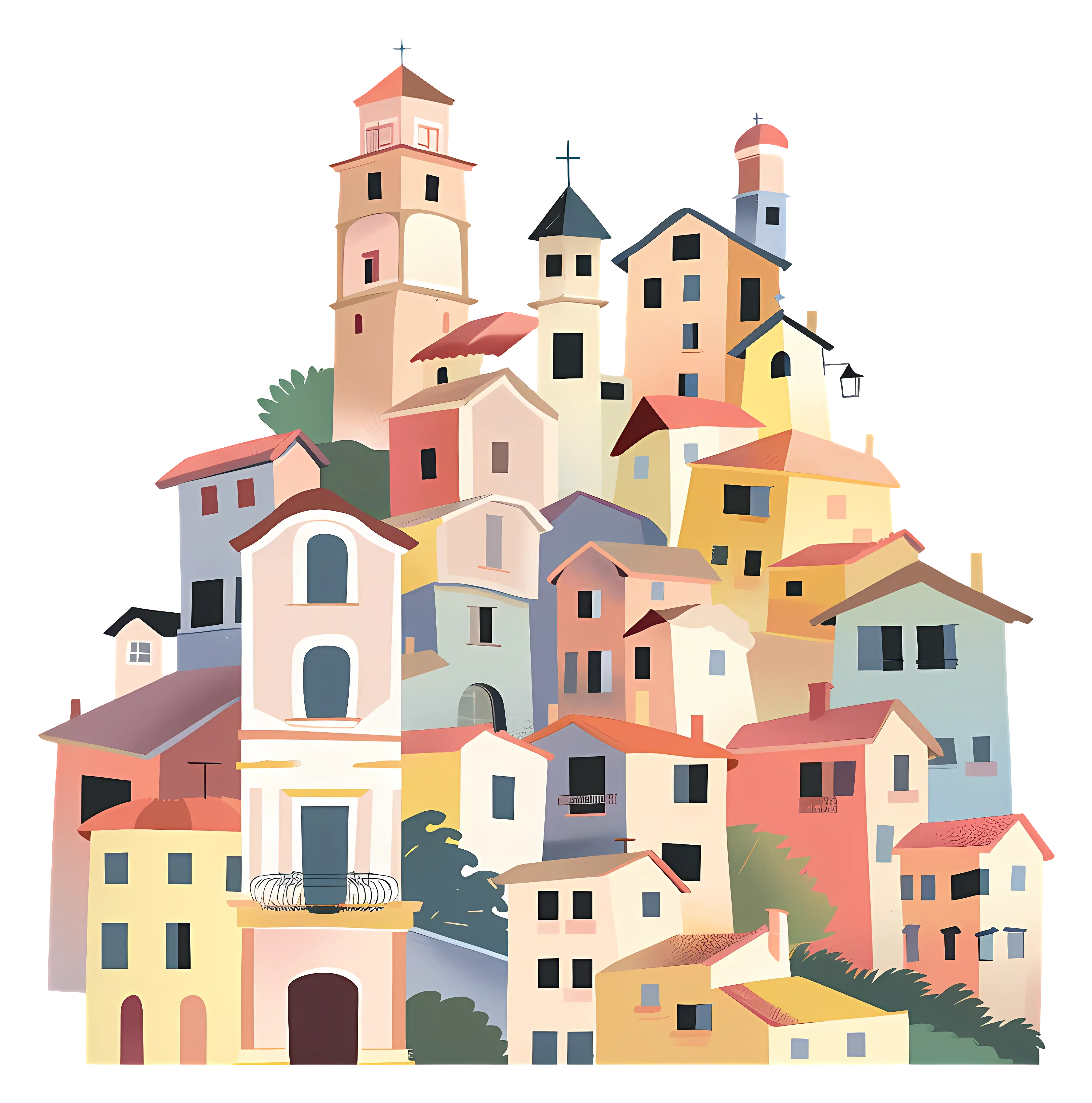 Colorful Village Houses