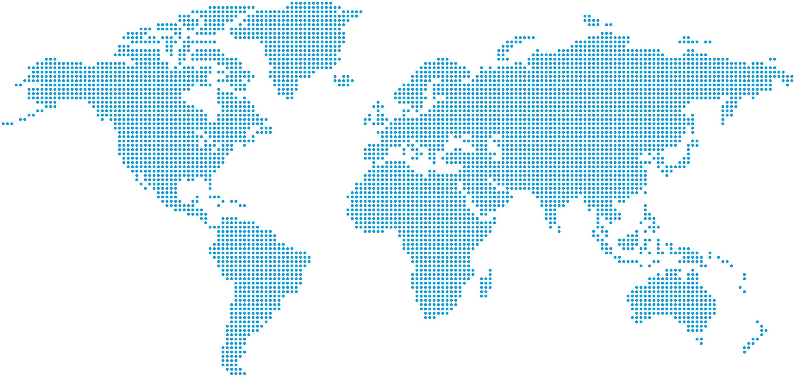 World Map in Blue Grid Design