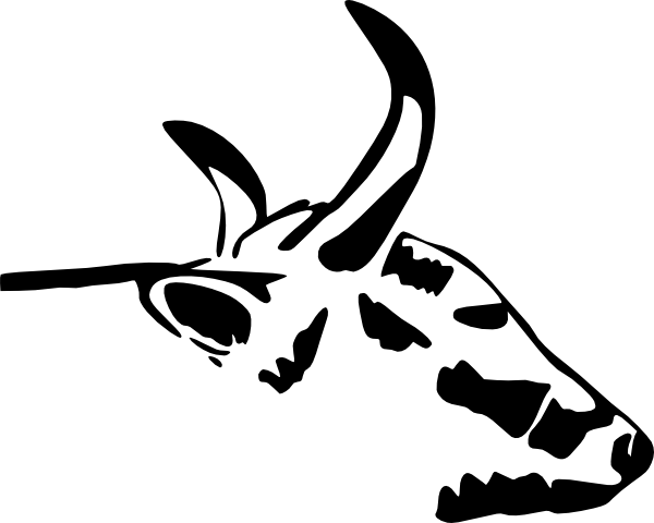 Black Outline of Cow Skull