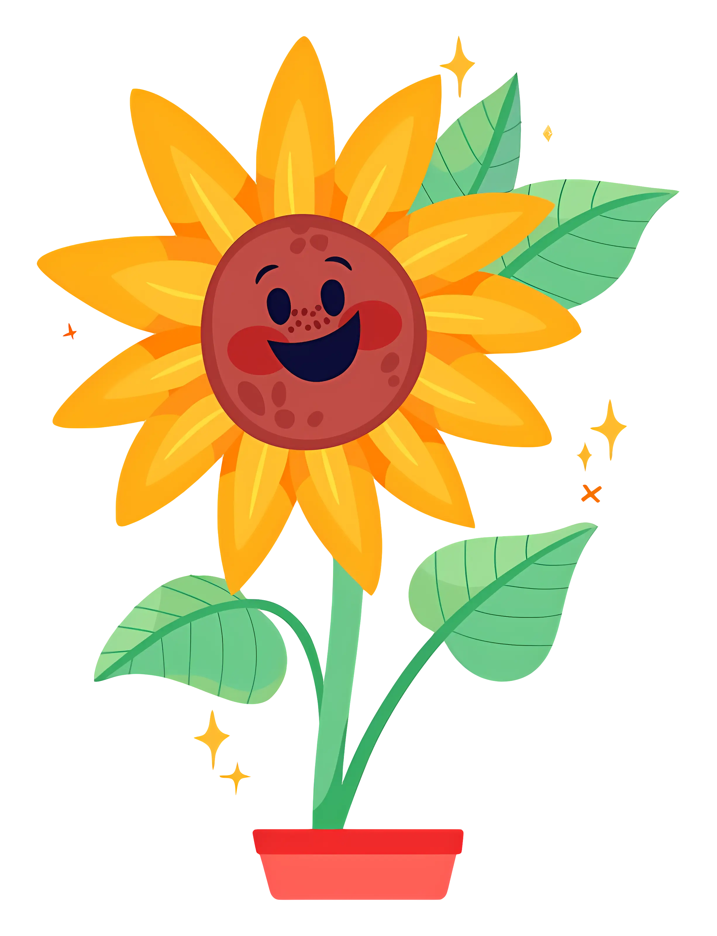 Happy Sunflower in a Pot