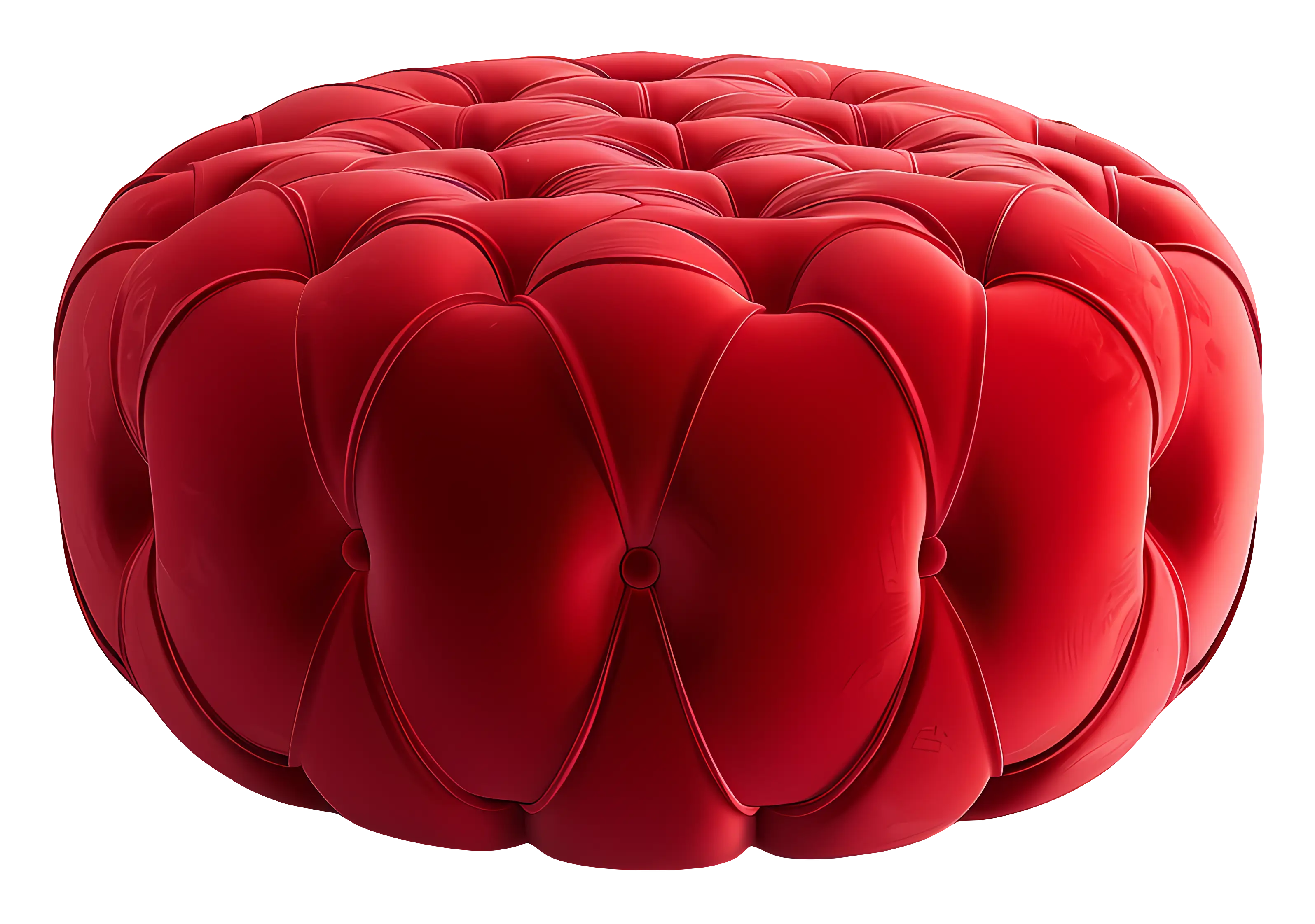 Red Ottoman for Cozy Living Room