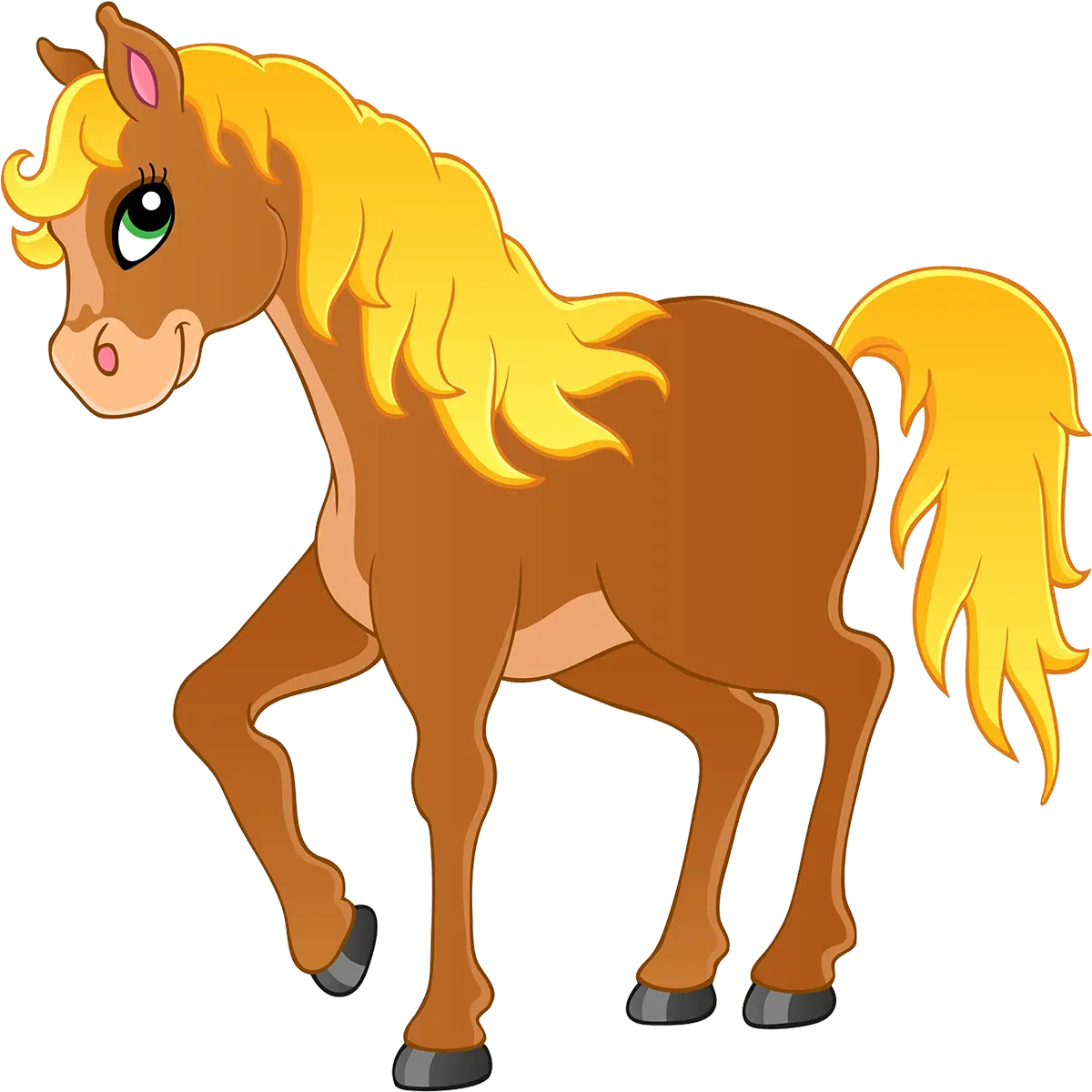 Cute Cartoon Horse Illustration