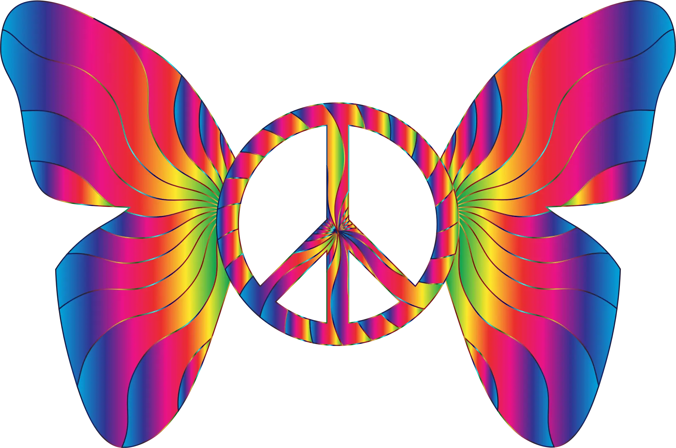 Vibrant Butterfly Peace Symbol