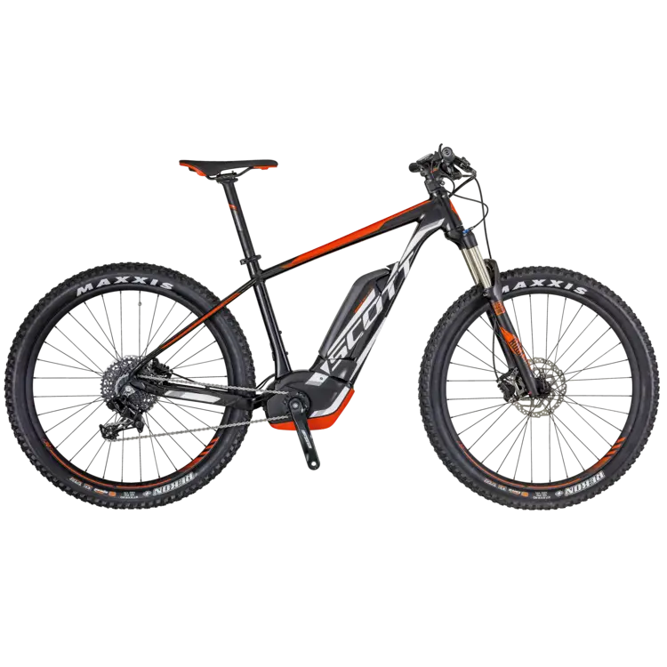 Modern Mountain Bike with Black and Orange Design