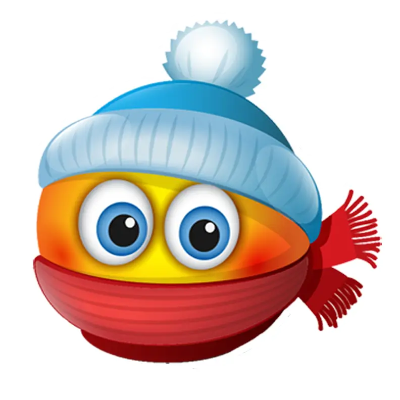 Winter Emoji with Hat and Scarf