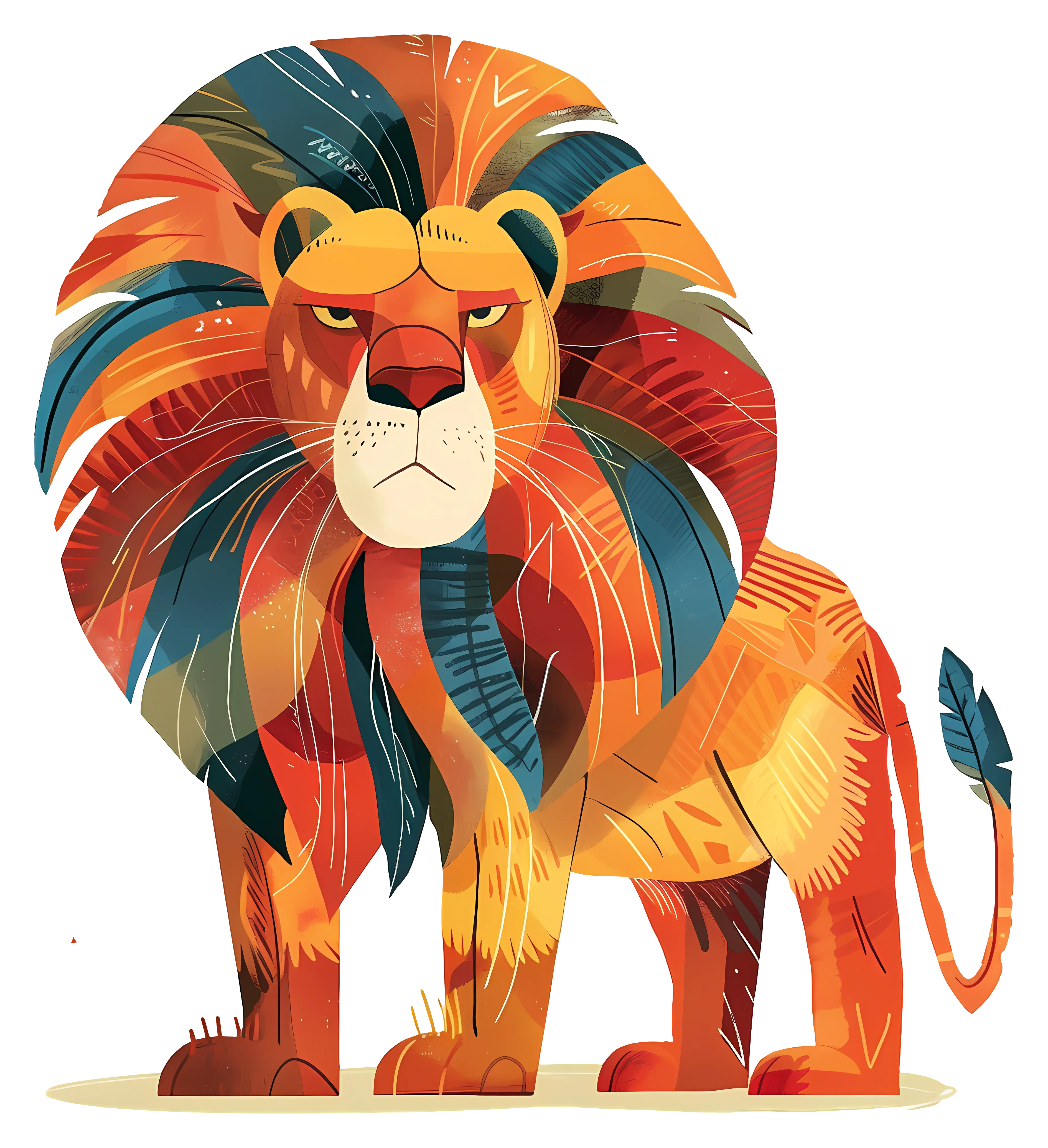 Colorful Artistic Lion Illustration