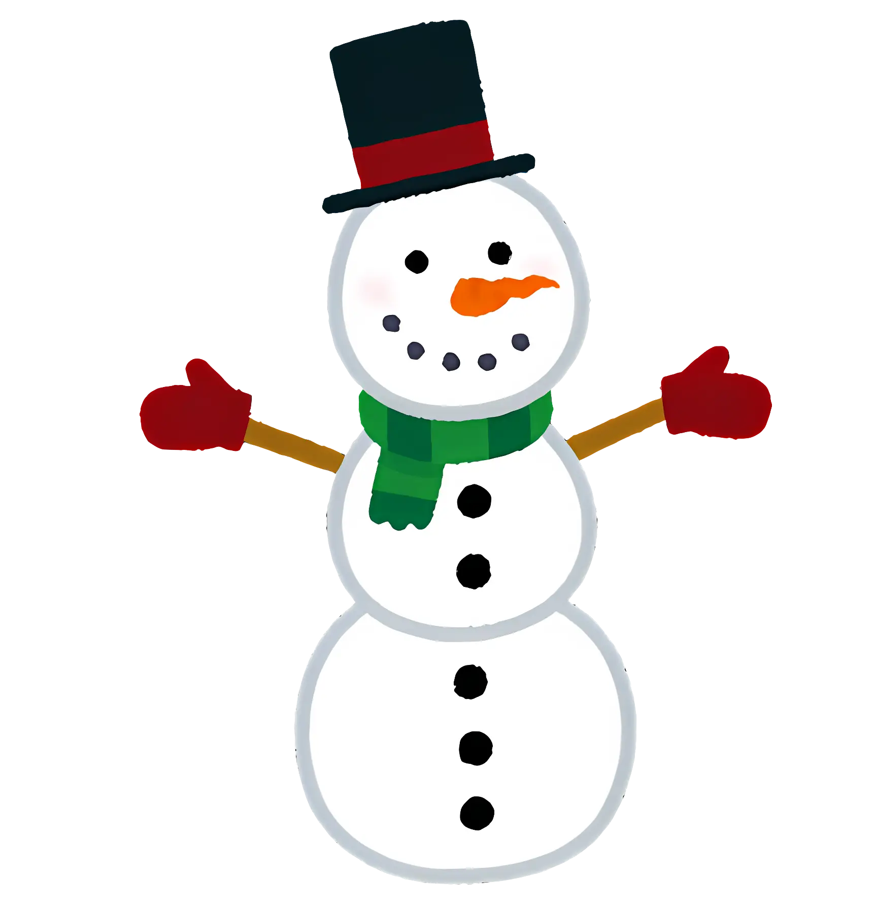 Snowman with Hat and Scarf for Winter Holidays