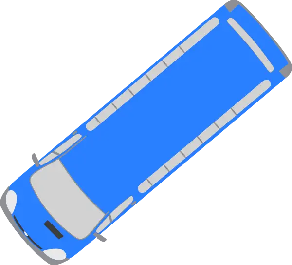 Top View Blue Bus Illustration
