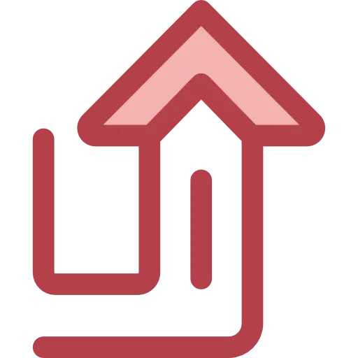 Red House with Upward Arrow