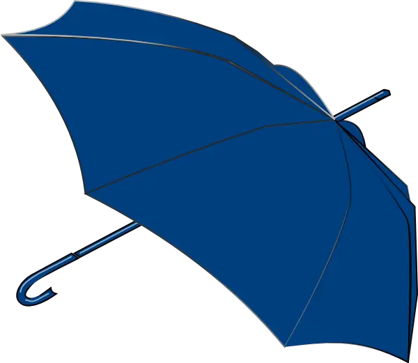 Classic Blue Umbrella With Hook Handle