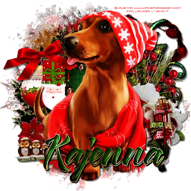 Cute Dog in Christmas Outfit