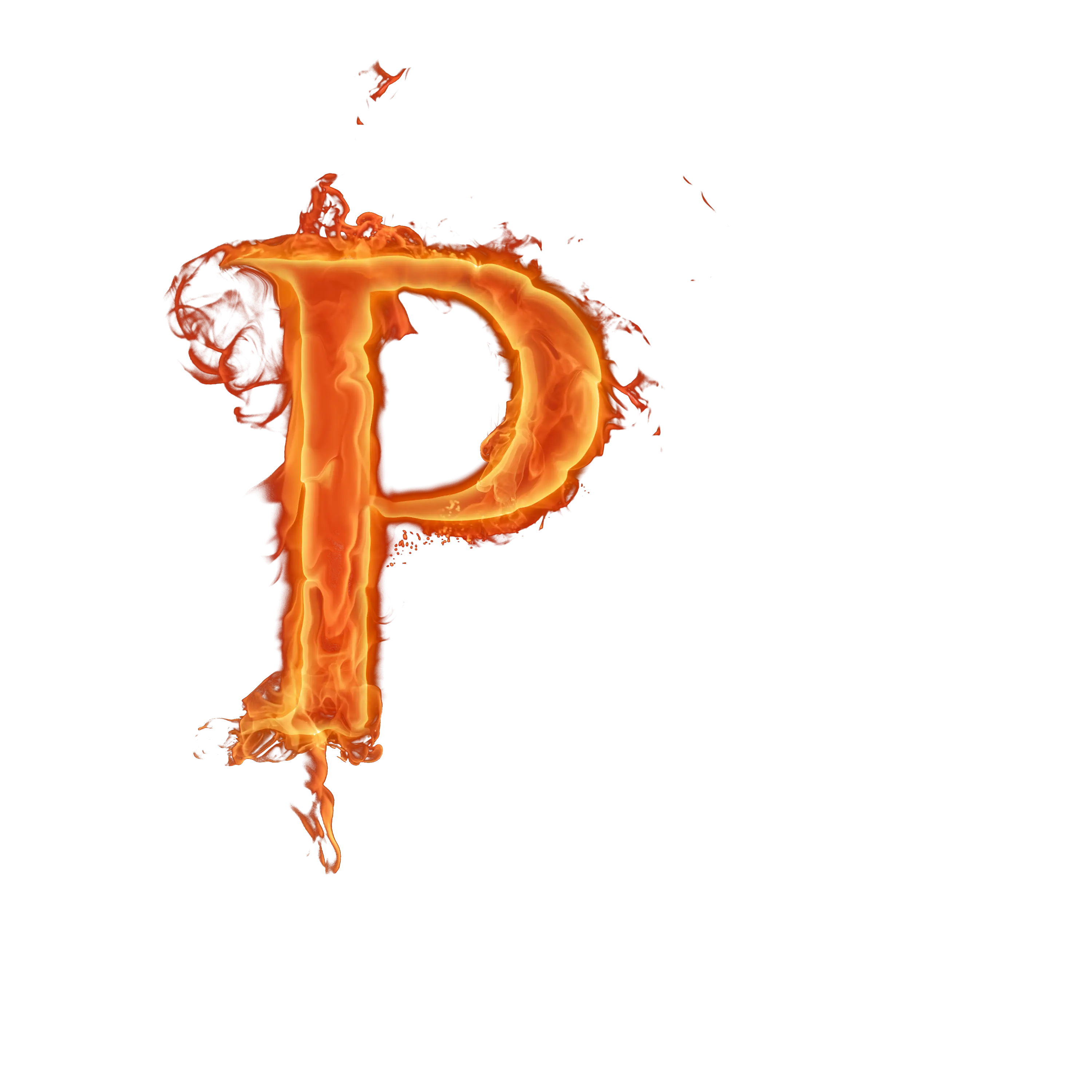 Flaming Letter P Symbol Design