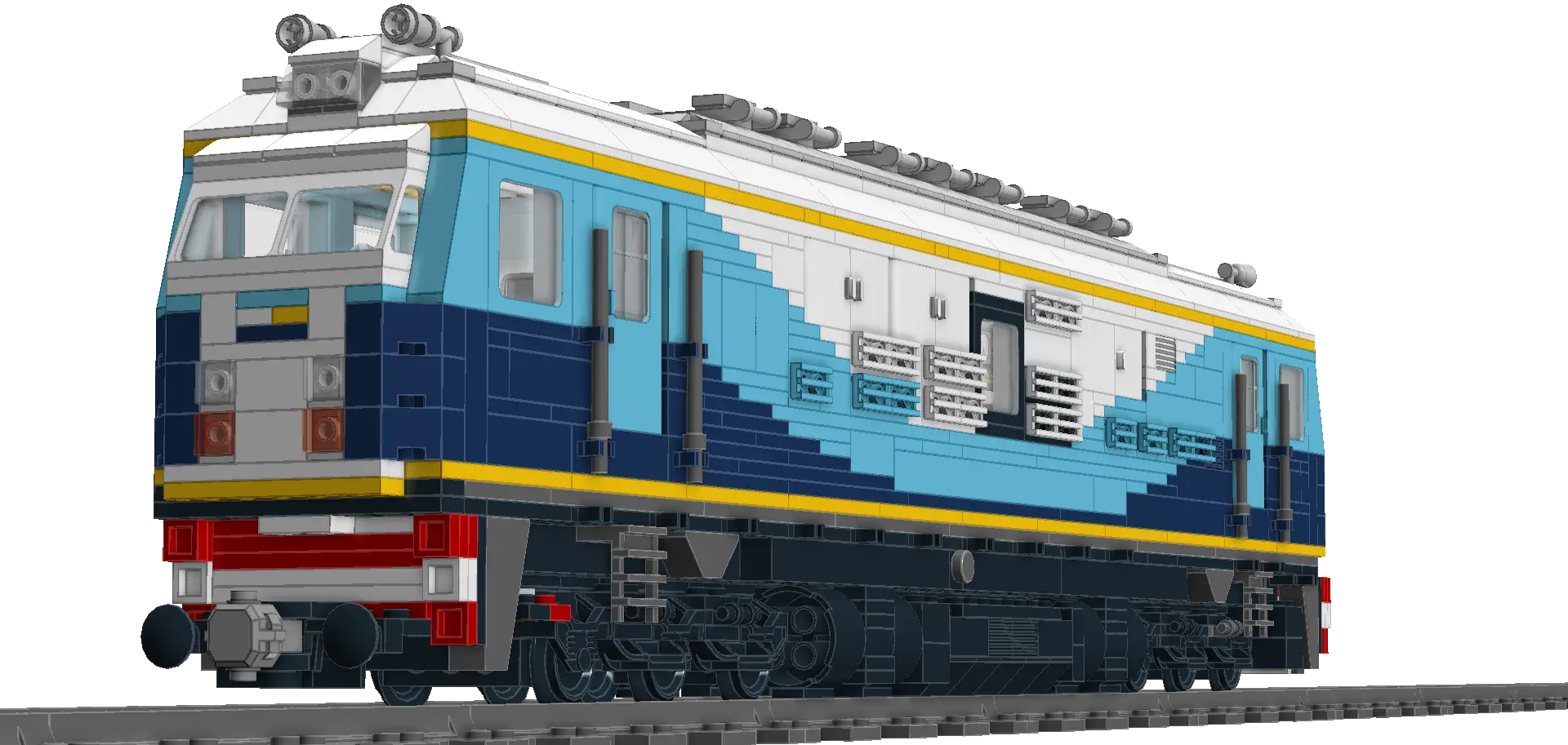 Blue and Yellow Locomotive Train on Tracks