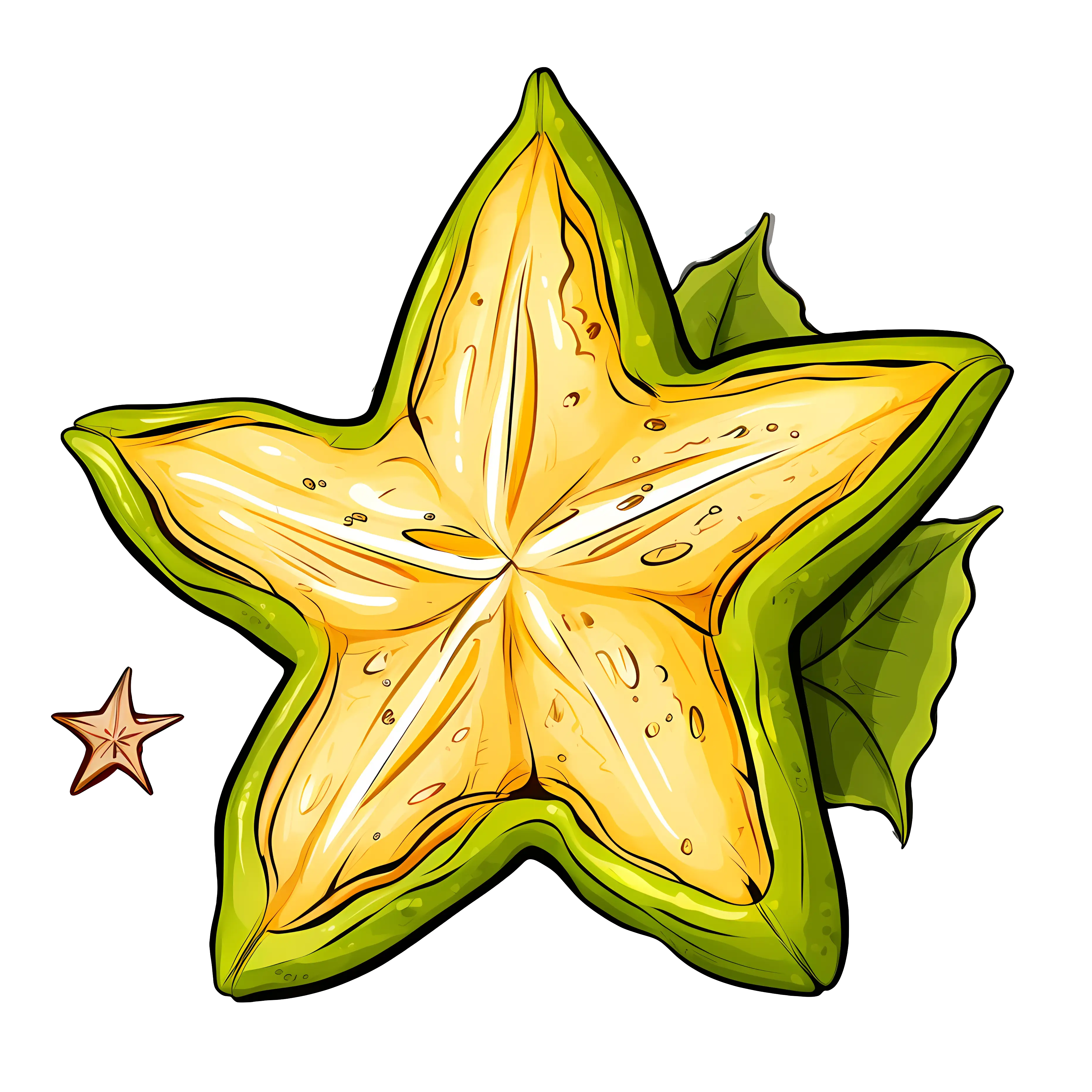 Fresh Green Starfruit Illustration