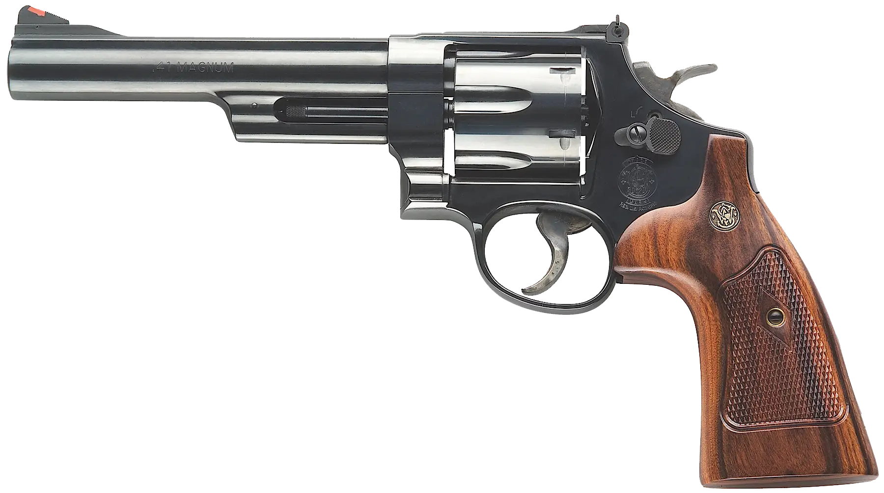 Revolver Firearm with Wooden Grip