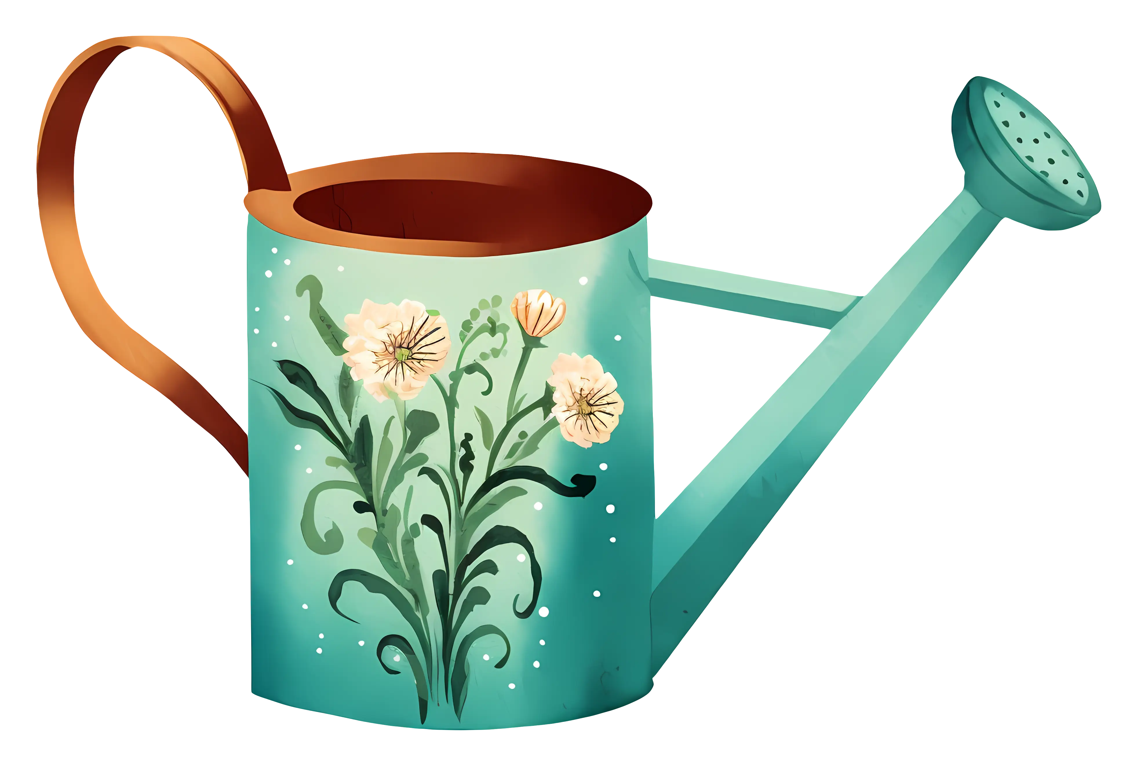 Decorative Watering Can with Flowers
