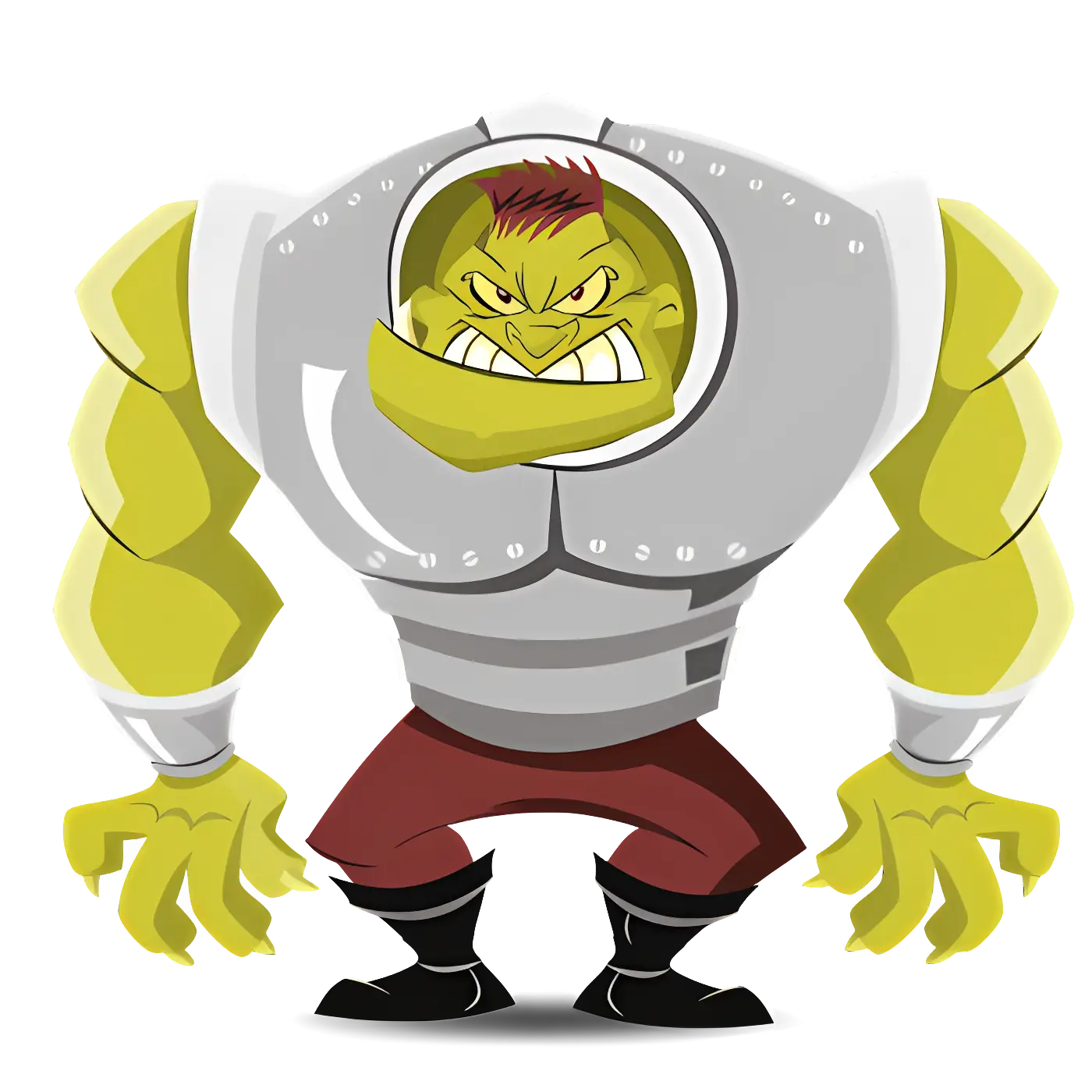 Muscular Green Creature Cartoon Character