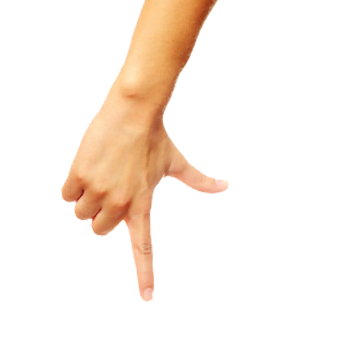 Hand Pointing Downward Gesture