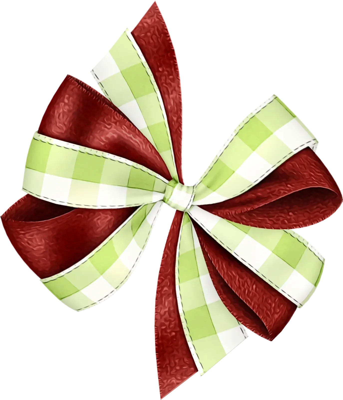 Decorative Red and Green Bow